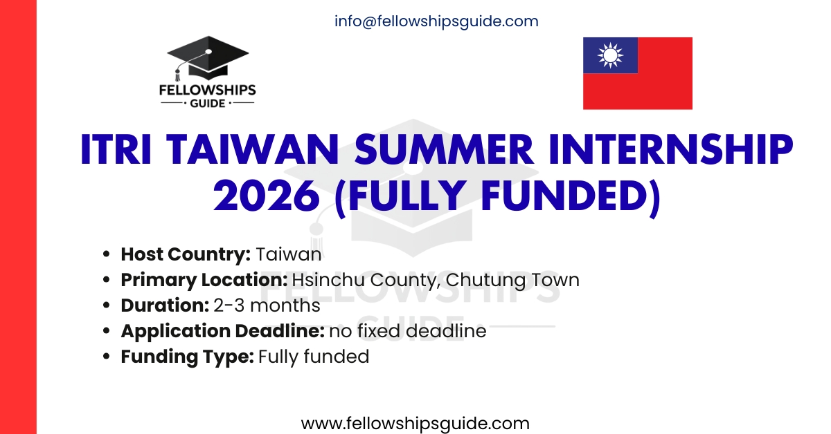 ITRI Taiwan Summer Internship 2026