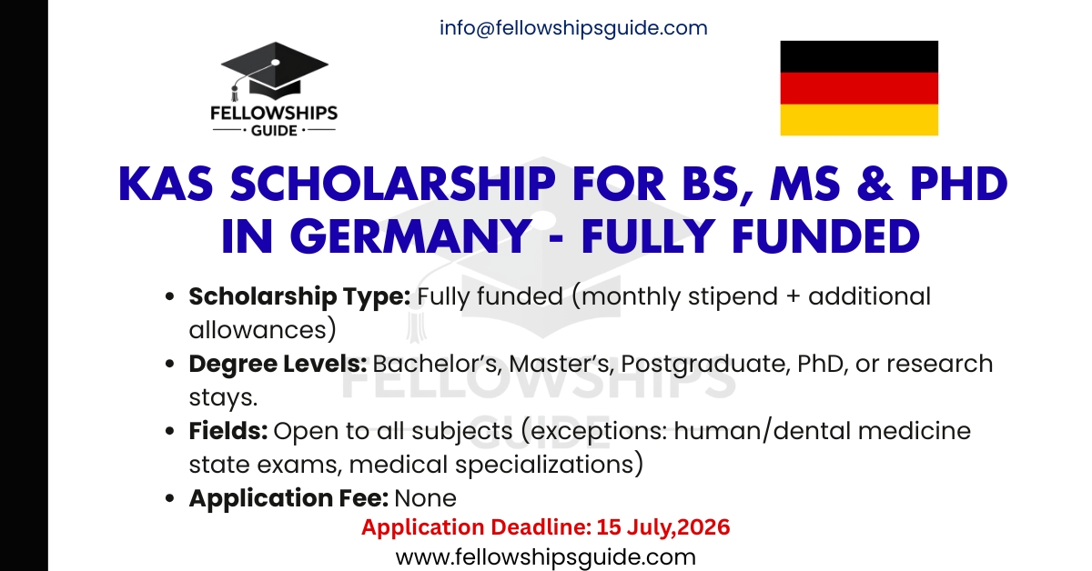 KAS Scholarship for BS, MS & PhD in Germany