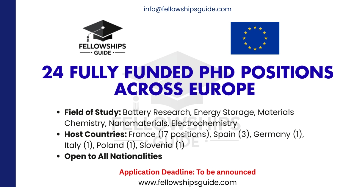 24 Fully Funded PhD Positions Across Europe