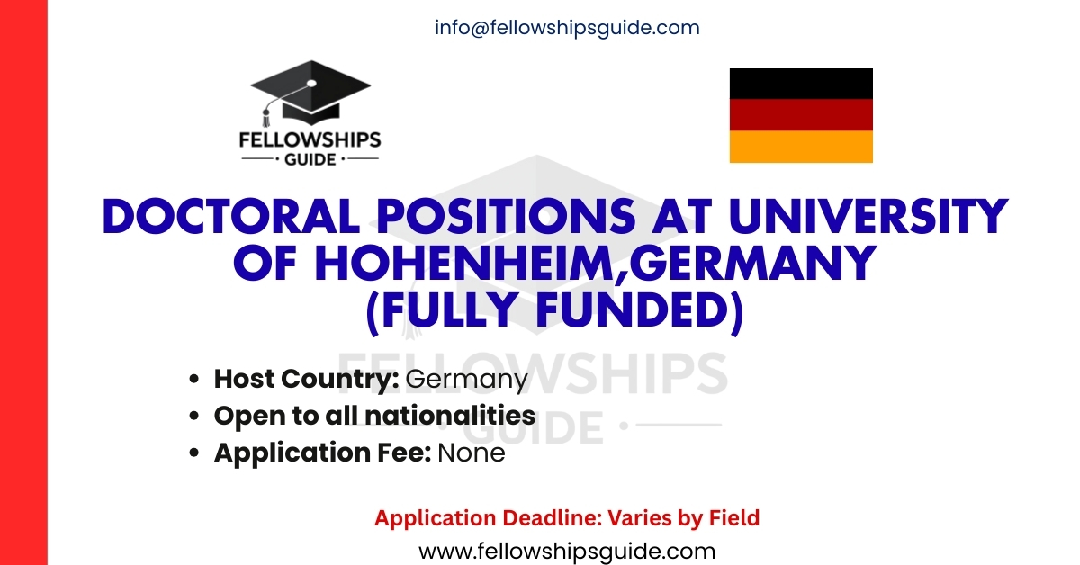Fully Funded Doctoral Positions at University of Hohenheim, Germany