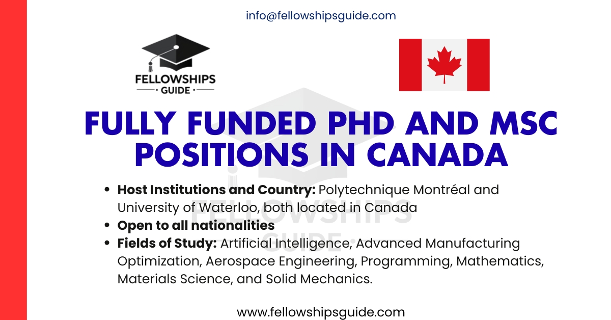Fully Funded PhD and MSc Positions in Canada