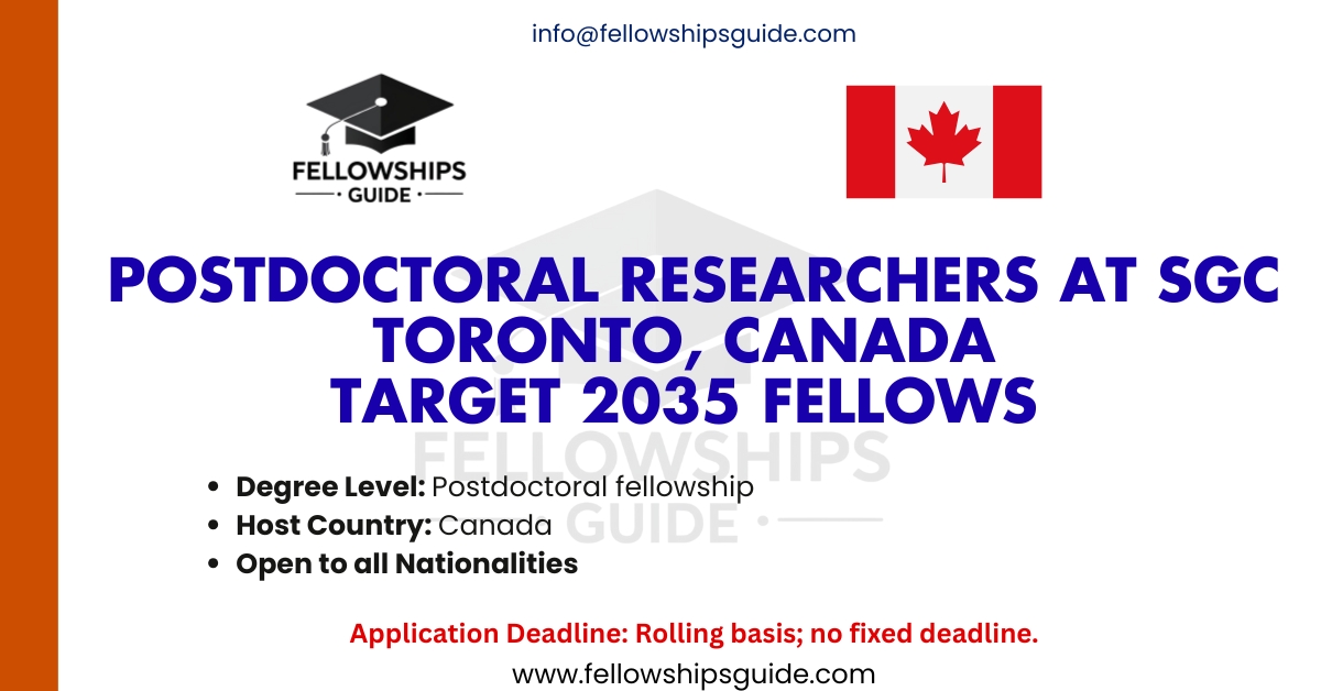 Postdoctoral Researchers at SGC Toronto, Canada Target 2035 Fellows