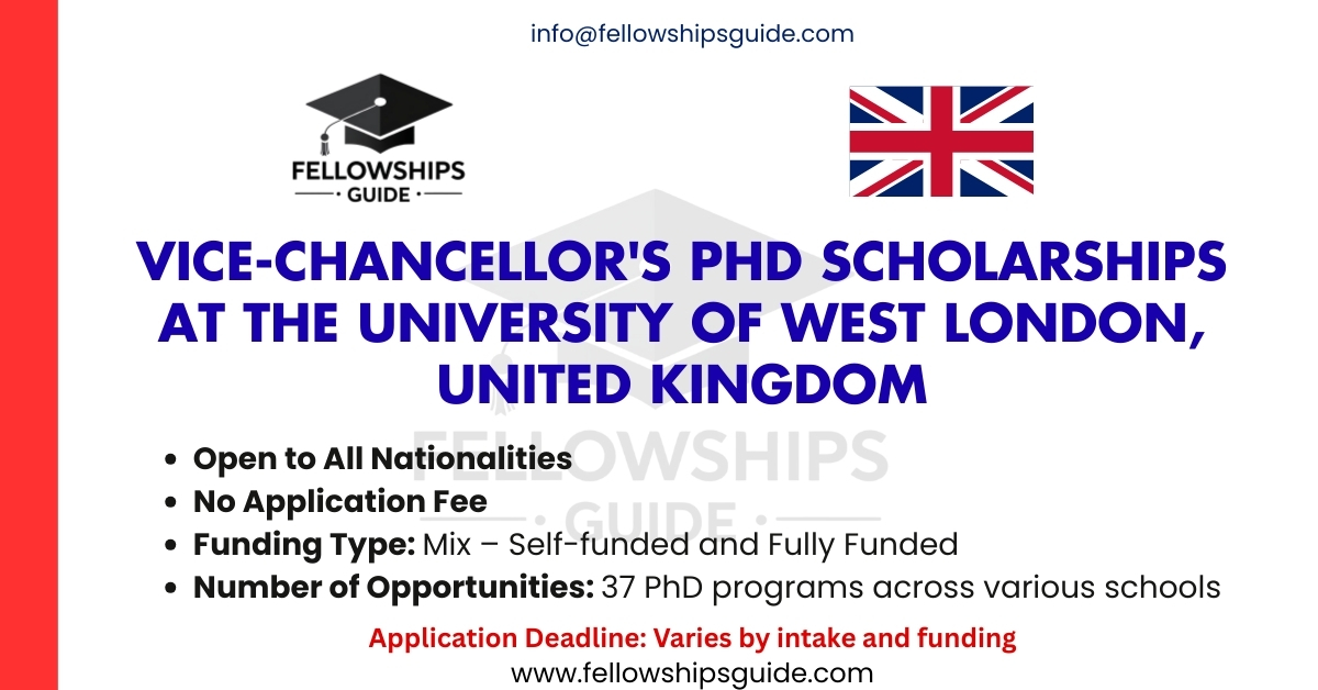 Vice-Chancellor's PhD Scholarships at the University of West London, United Kingdom