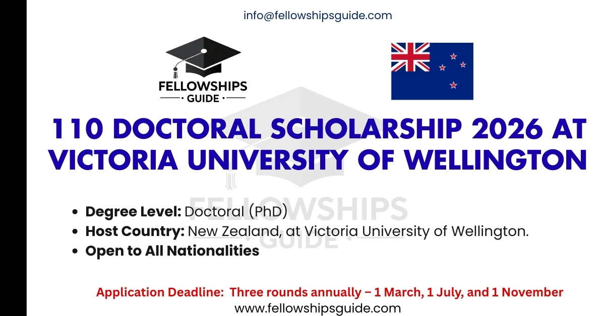 110 Doctoral Scholarship 2026 at Victoria University of Wellington