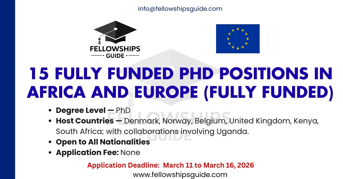15 fully funded PhD positions in Africa and Europe (Fully Funded)