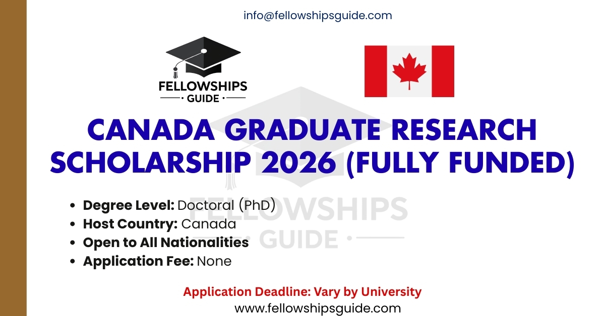Canada Graduate Research Scholarship 2026 (Fully Funded)