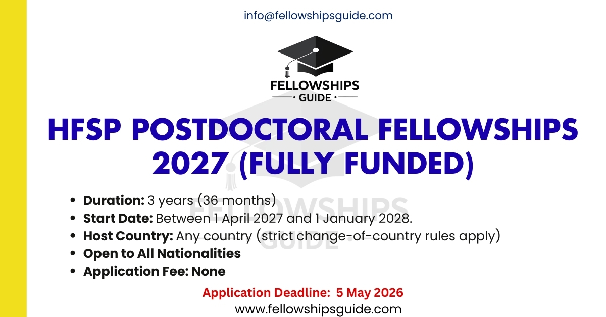 HFSP Postdoctoral Fellowships 2027 (Fully Funded)