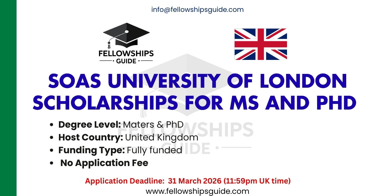 SOAS University of London Scholarships for MS and PhD