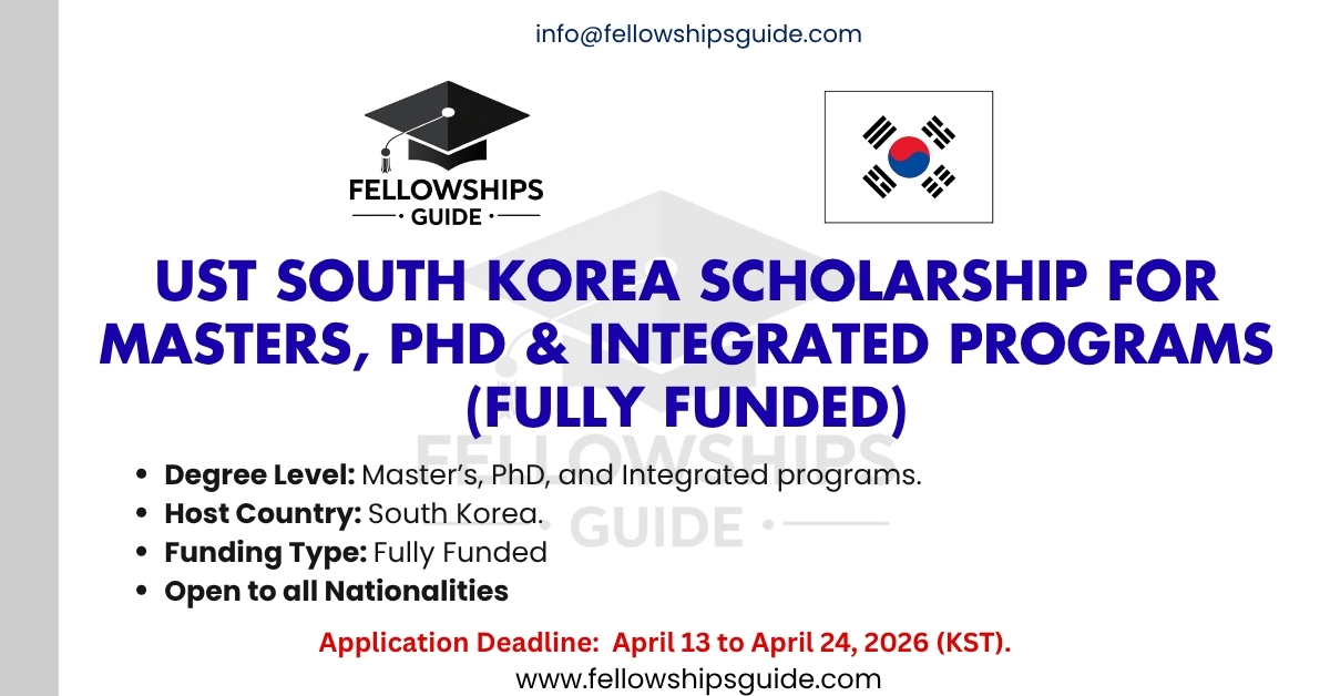 UST South Korea Scholarship for Masters, PhD & Integrated Programs