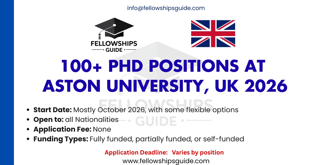 100+ PhD Positions at Aston University, UK 2026