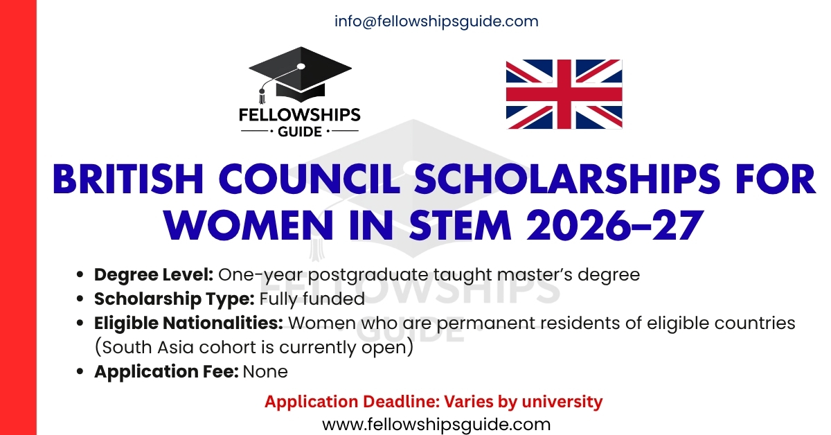 British Council Scholarships for Women in STEM 2026–27
