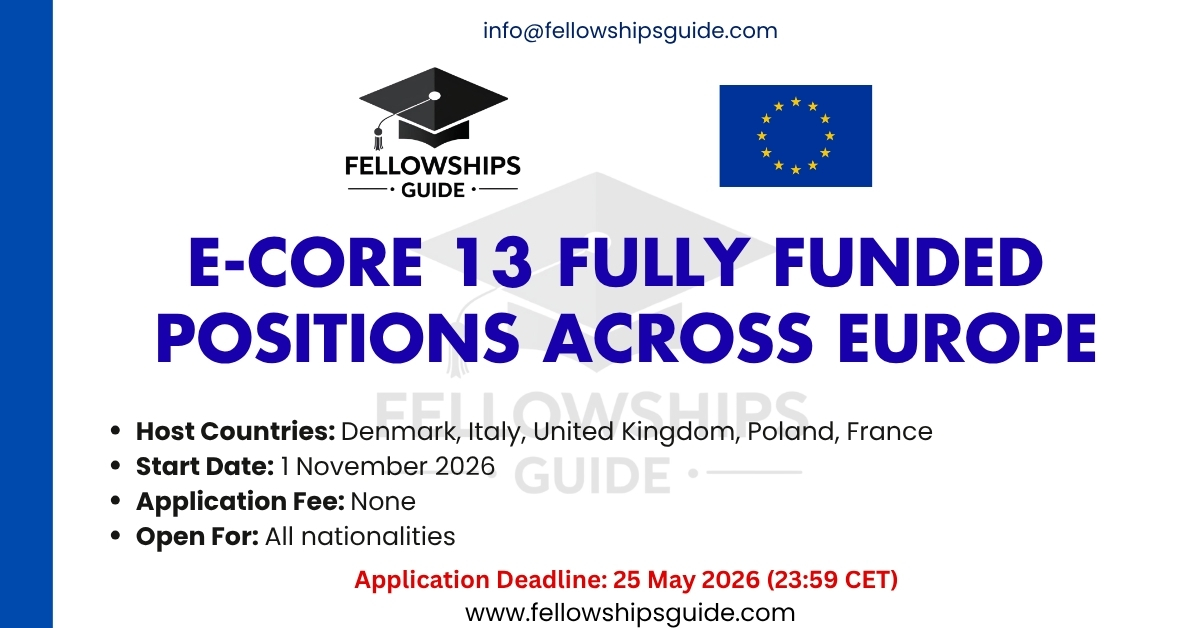 E-CoRe 13 Fully Funded Positions Across Europe