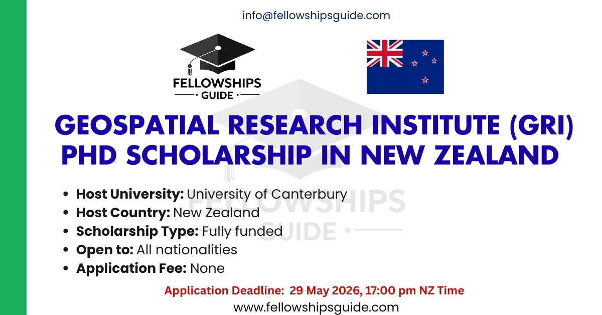 Geospatial Research Institute (GRI) PhD Scholarship in New Zealand