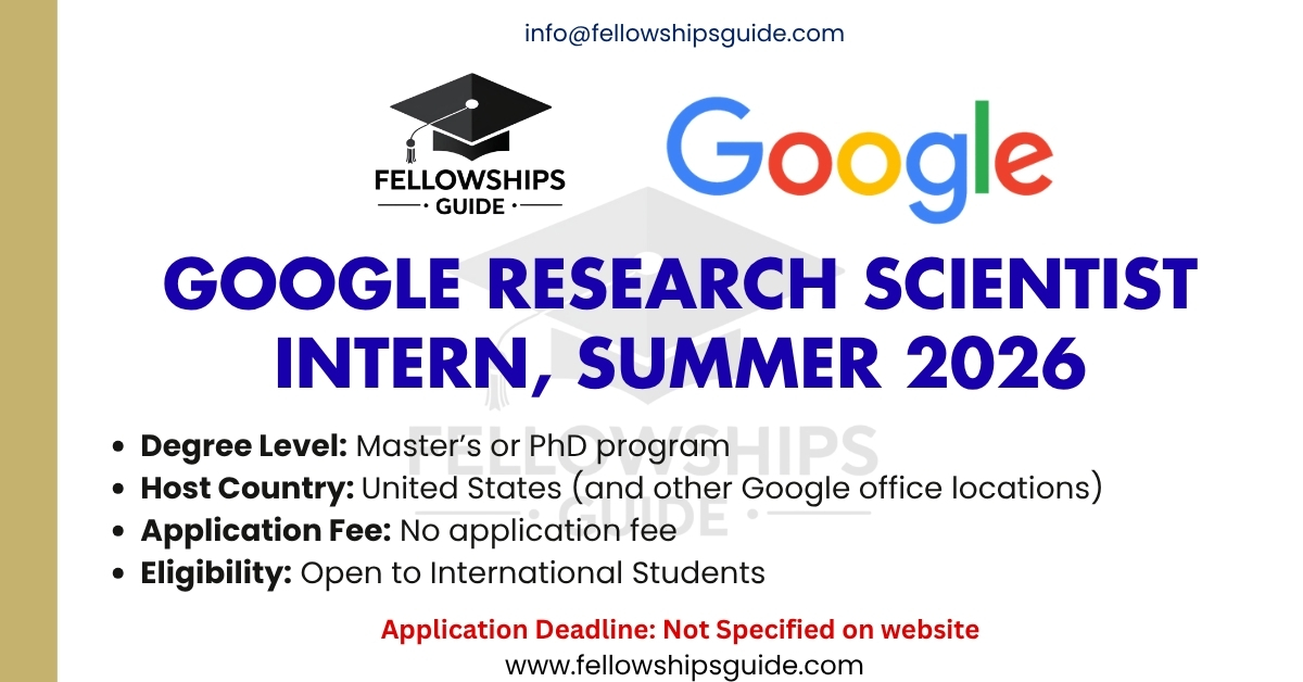 Google Research Scientist Intern, Summer 2026