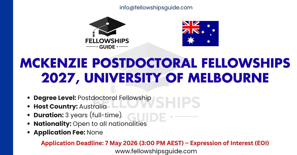 McKenzie Postdoctoral Fellowships 2027, University of Melbourne