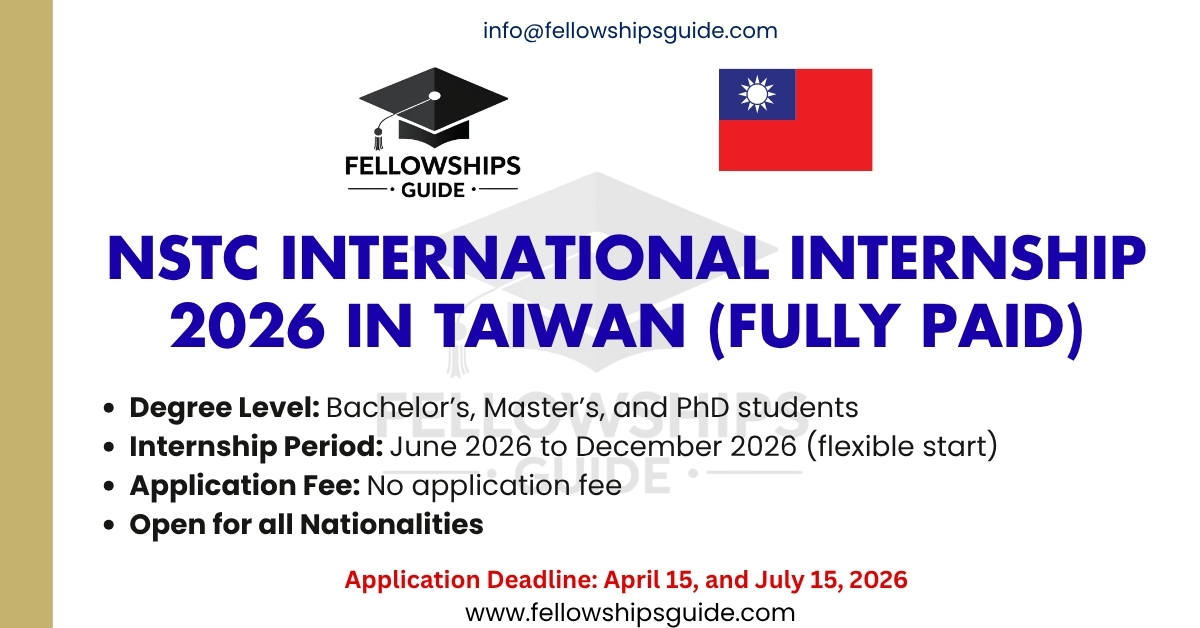 NSTC International Internship 2026 in Taiwan (Fully Paid)
