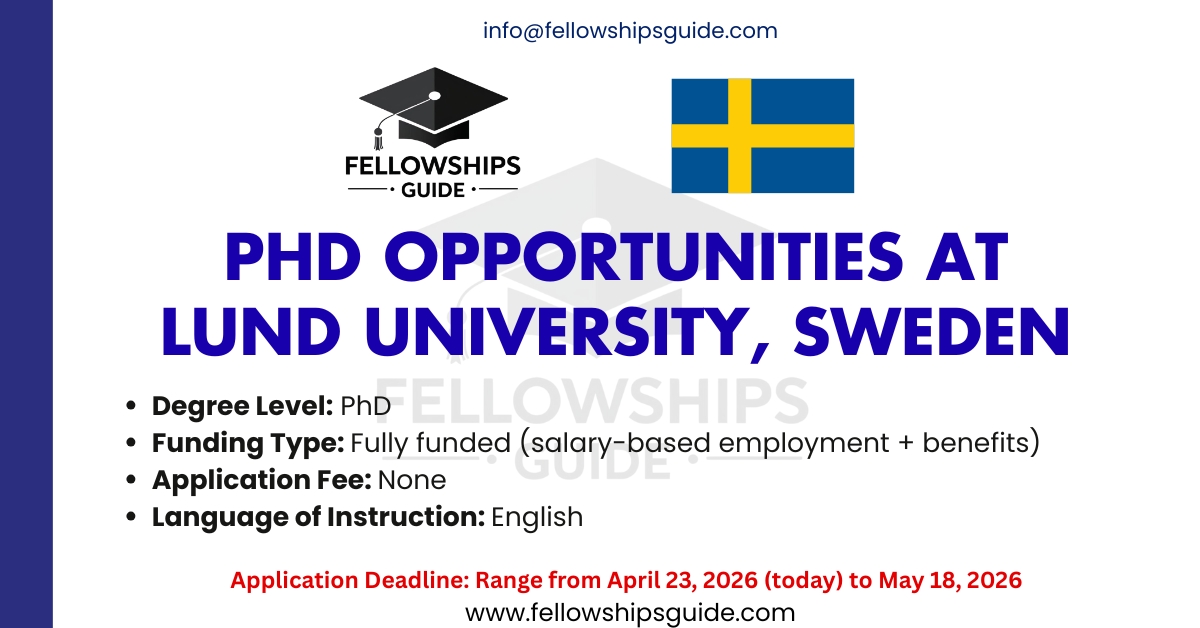 PhD Opportunities at Lund University, Sweden