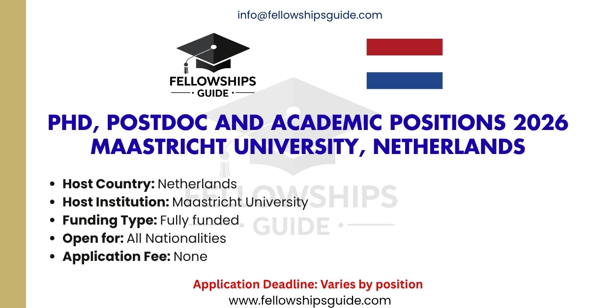 PhD, Postdoc and Academic Positions 2026 Maastricht University, Netherlands