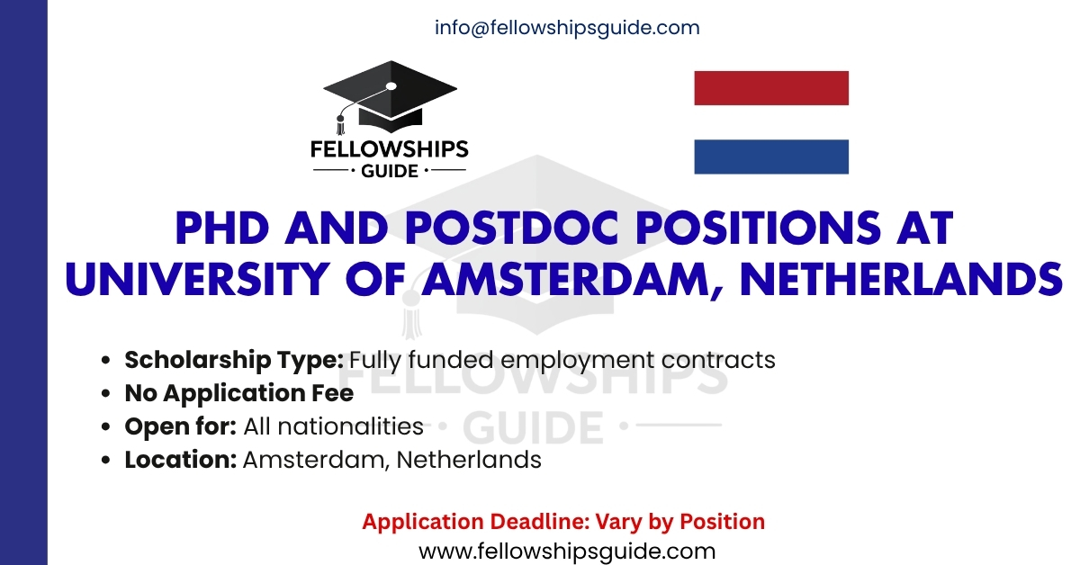 PhD and Postdoc Positions at University of Amsterdam, Netherlands