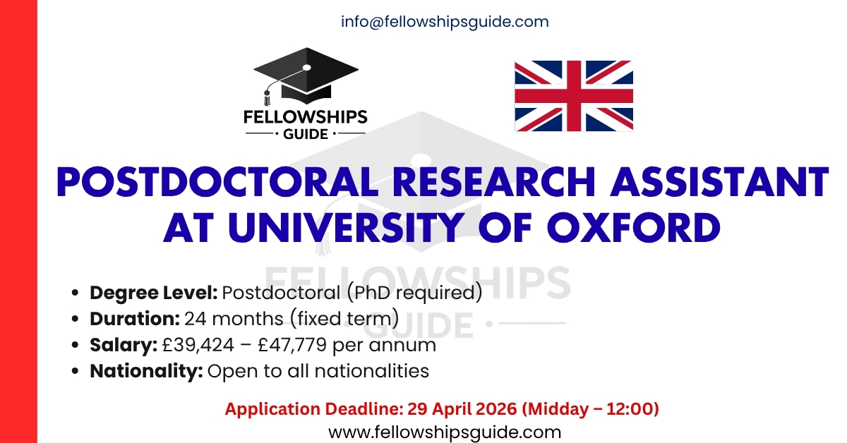 Postdoctoral Research Assistant at University of Oxford