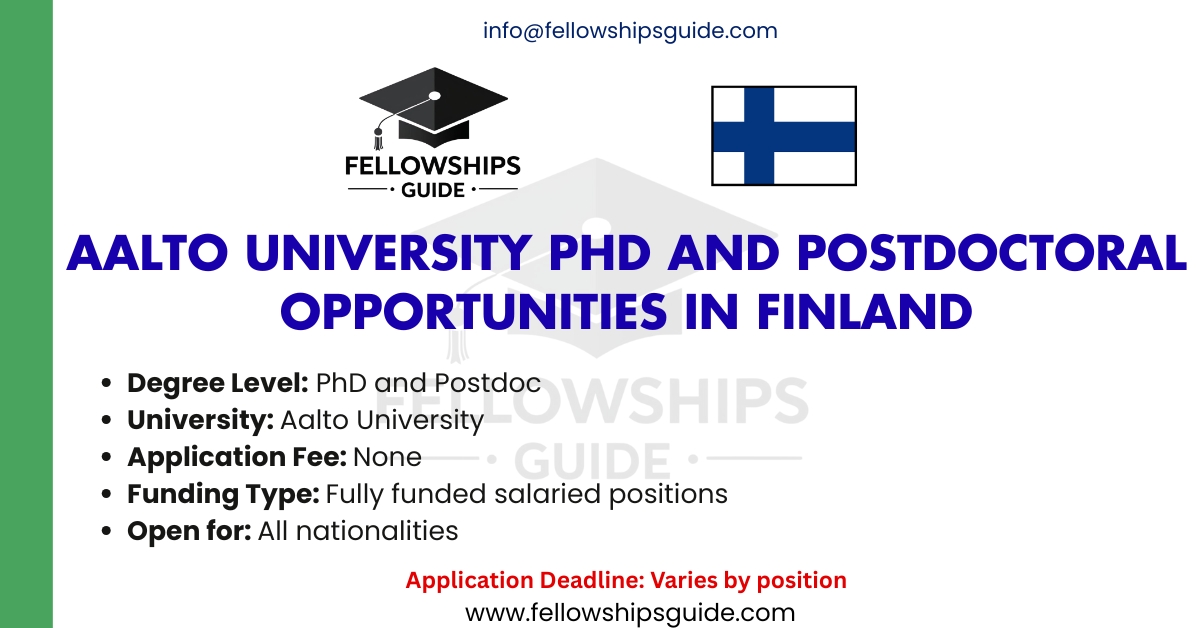 Aalto University PhD and Postdoctoral Opportunities in Finland