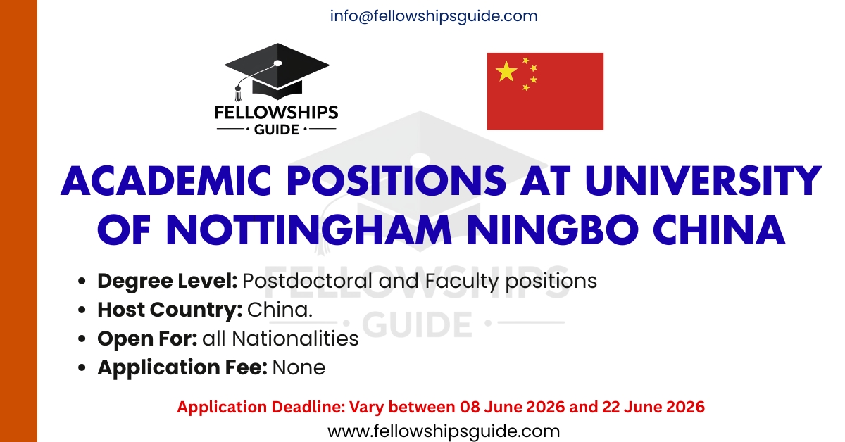Academic Positions at University of Nottingham Ningbo China