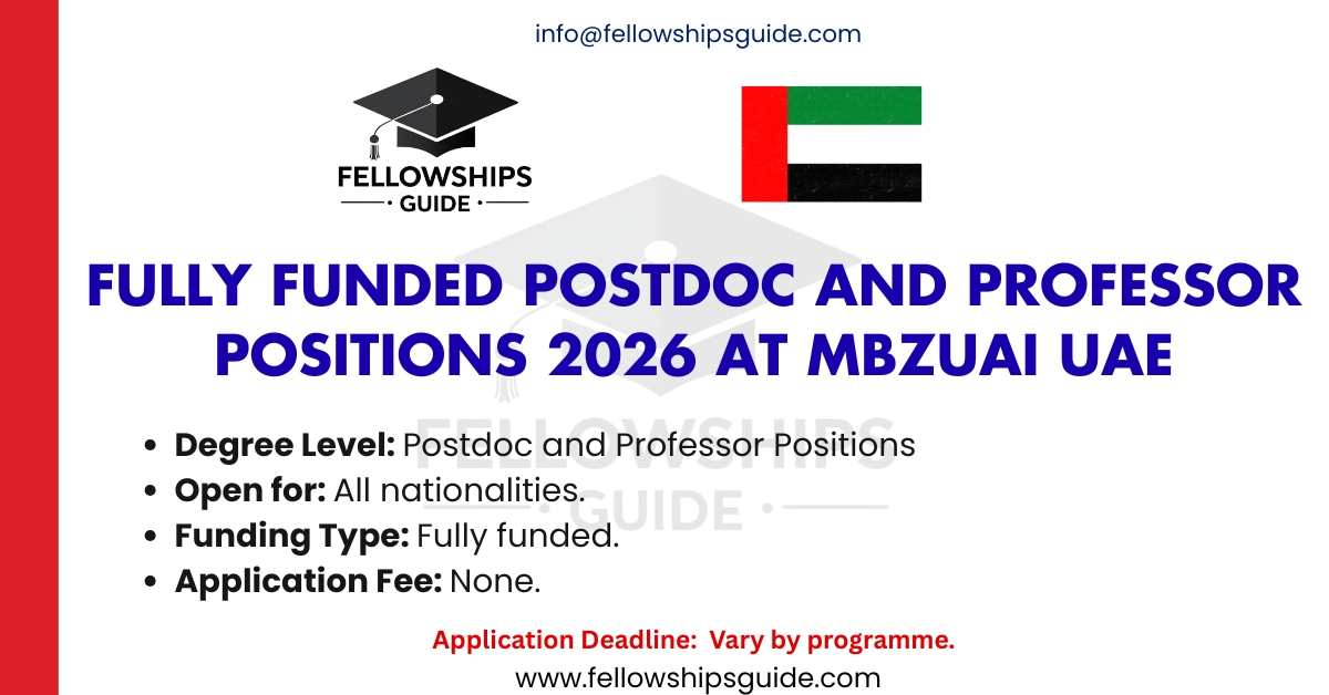 Fully Funded Postdoc and Professor Positions 2026 at MBZUAI UAE
