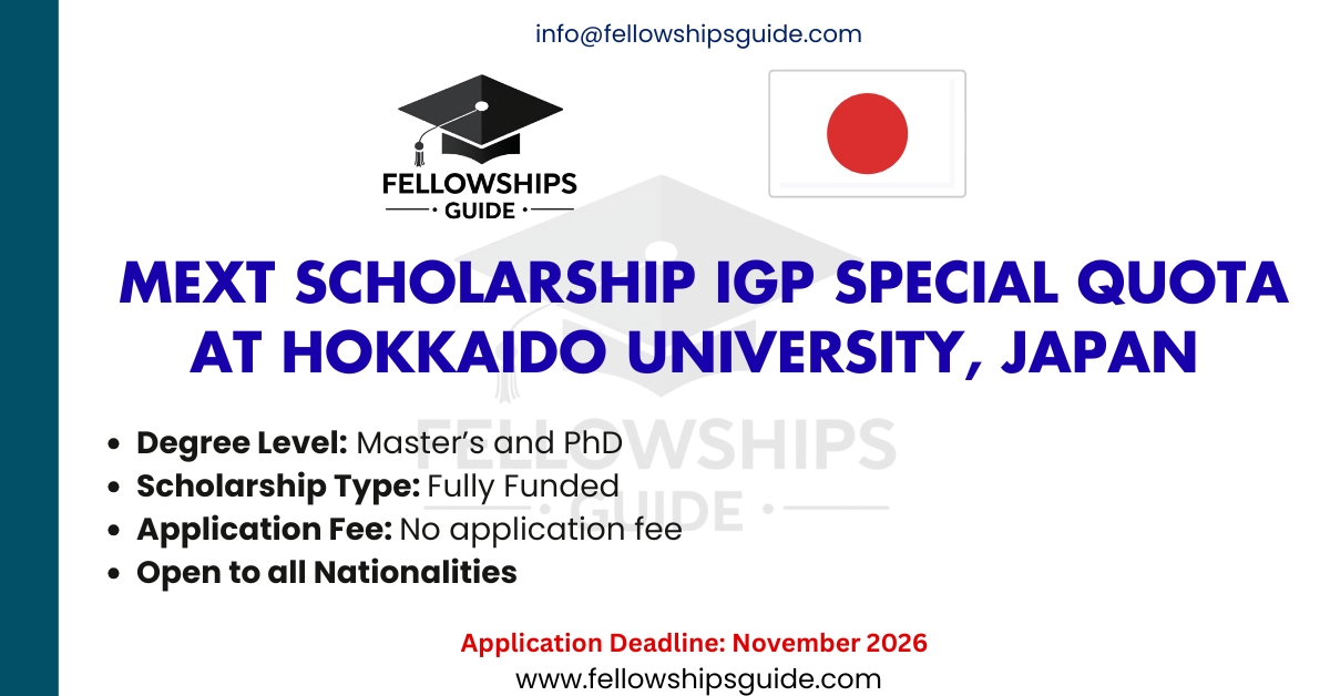 MEXT Scholarship IGP Special Quota at Hokkaido University, Japan