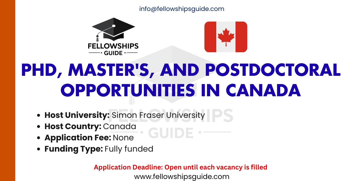 PhD, Master's, and Postdoctoral Opportunities in Canada