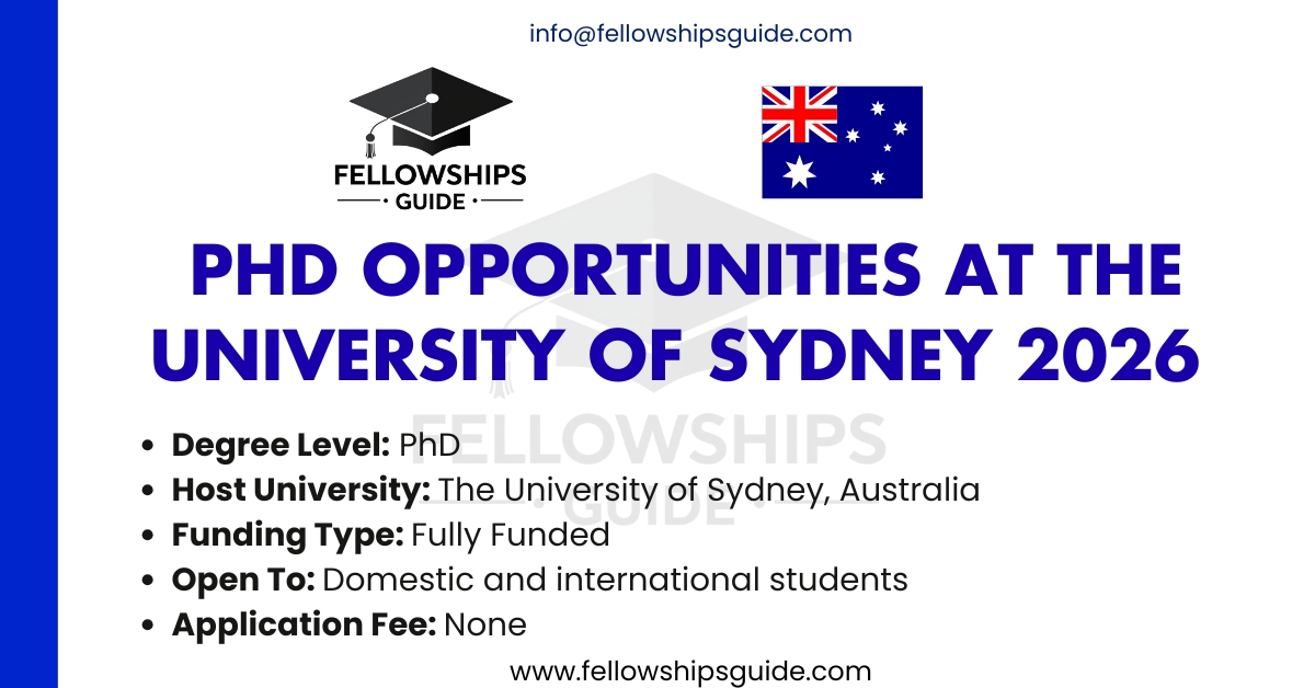 PhD Opportunities at The University of Sydney 2026