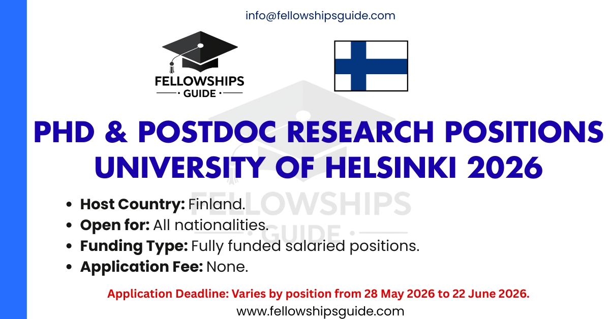 PhD & Postdoc Research Positions University of Helsinki 2026