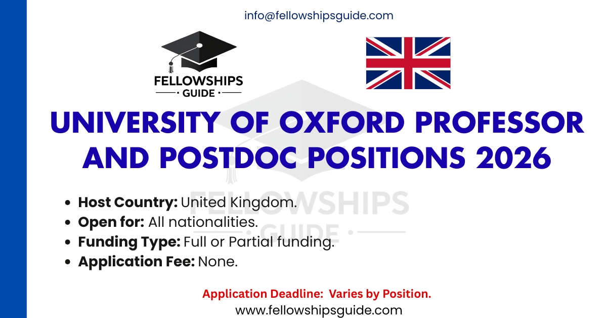 University of Oxford Professor and Postdoc Positions 2026