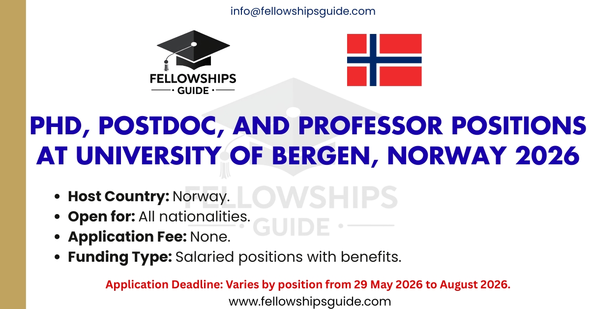 PhD, Postdoc, and Professor Positions at University of Bergen, Norway 2026