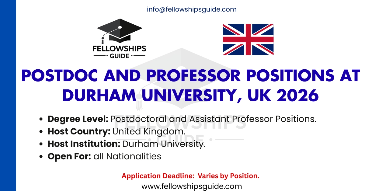 Postdoc and Professor Positions at Durham University, UK 2026