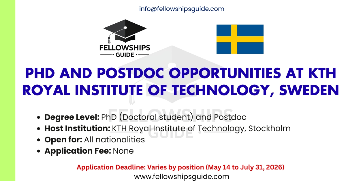 PhD and Postdoc Opportunities at KTH Royal Institute of Technology, Sweden