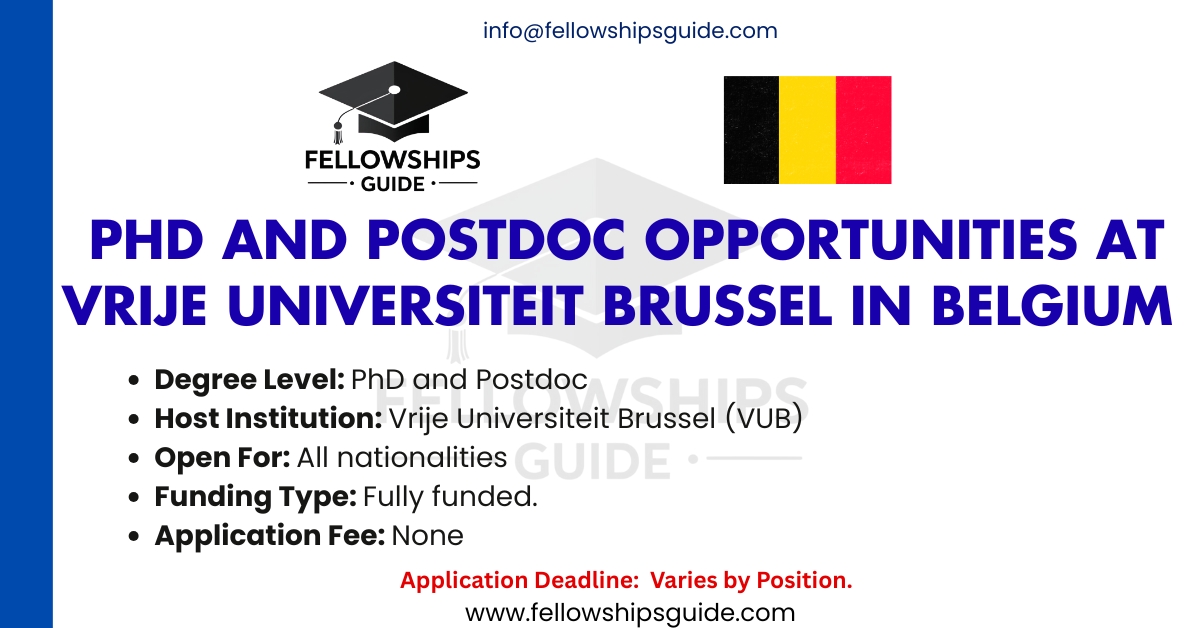 PhD and Postdoc Opportunities at Vrije Universiteit Brussel in Belgium
