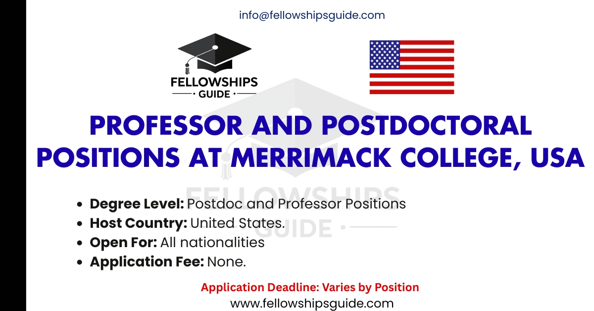 Professor and Postdoctoral Positions at Merrimack College, USA