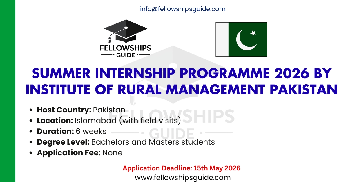 Summer Internship Programme 2026 by Institute of Rural Management Pakistan