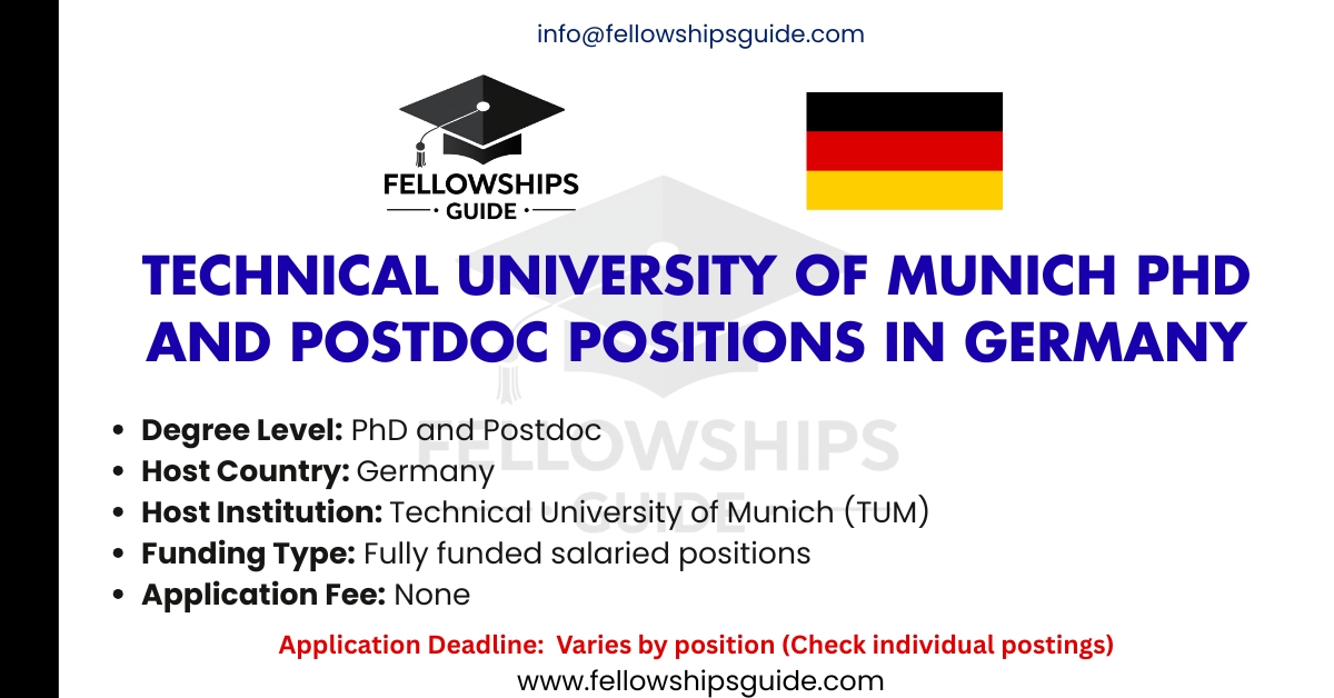 Technical University of Munich PhD and Postdoc Positions in Germany