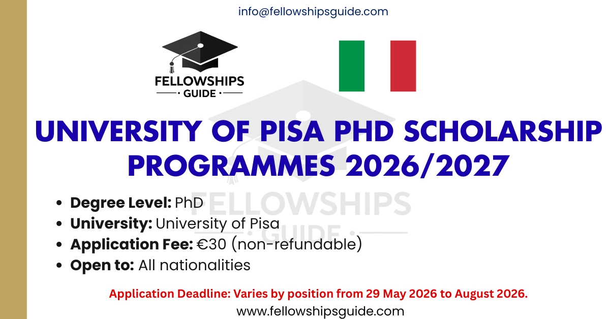 University of Pisa PhD Scholarship Programmes 2026/2027