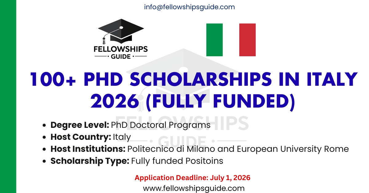 100+ PhD Scholarships in Italy 2026 (Fully Funded)