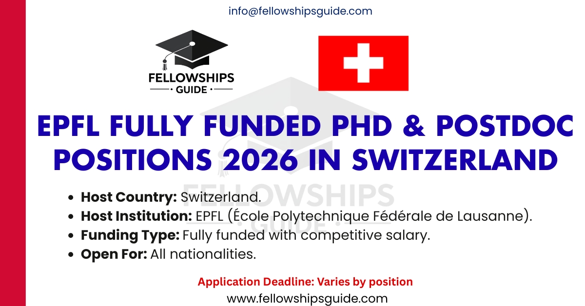 EPFL Fully Funded PhD & Postdoc Positions 2026 in Switzerland
