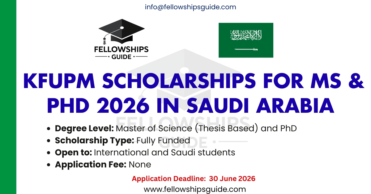 KFUPM Scholarships for MS & PhD 2026 in Saudi Arabia