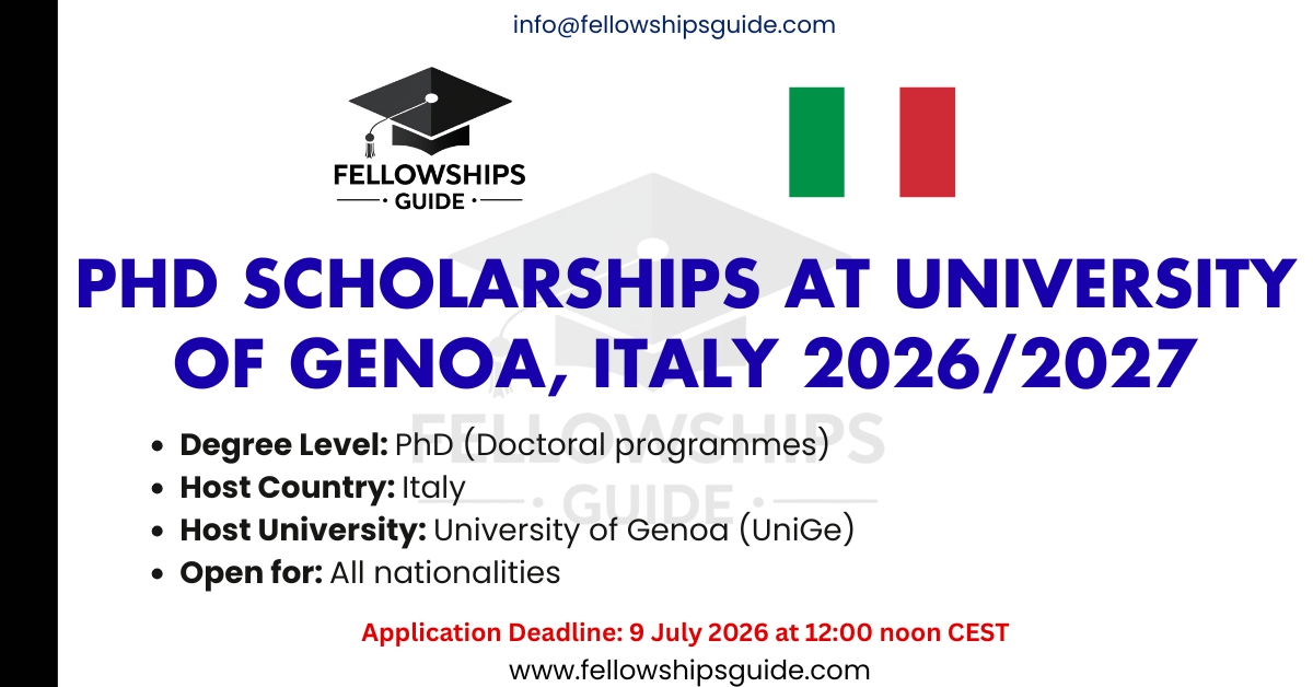 PhD Scholarships at University of Genoa, Italy 2026/2027