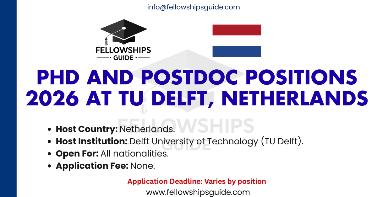 PhD and Postdoc Positions 2026 at TU Delft, Netherlands