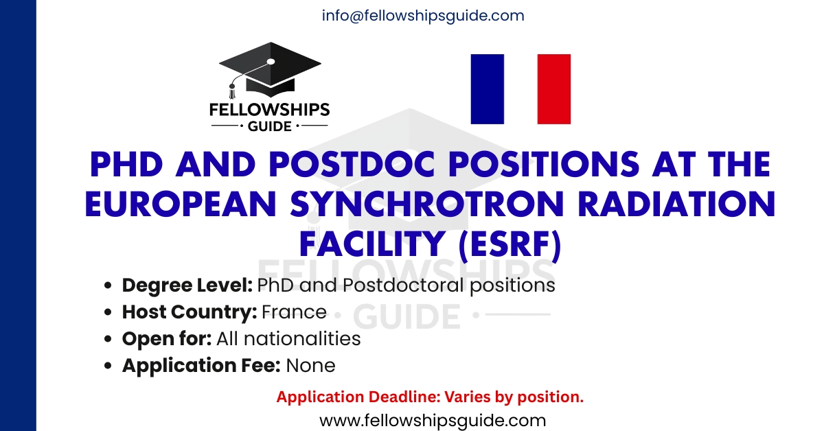 PhD and Postdoc Positions at the European Synchrotron Radiation Facility (ESRF)