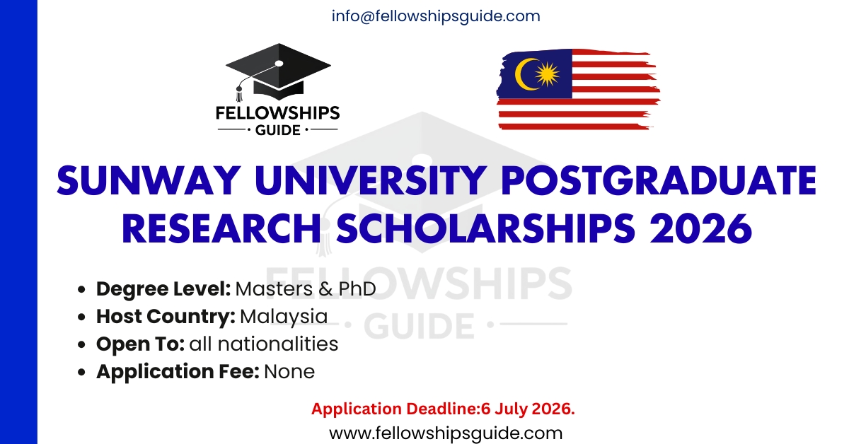 Sunway University Postgraduate Research Scholarships 2026