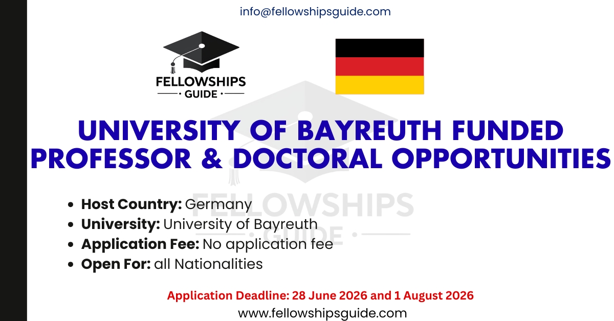 University of Bayreuth Funded Professor & Doctoral Opportunities