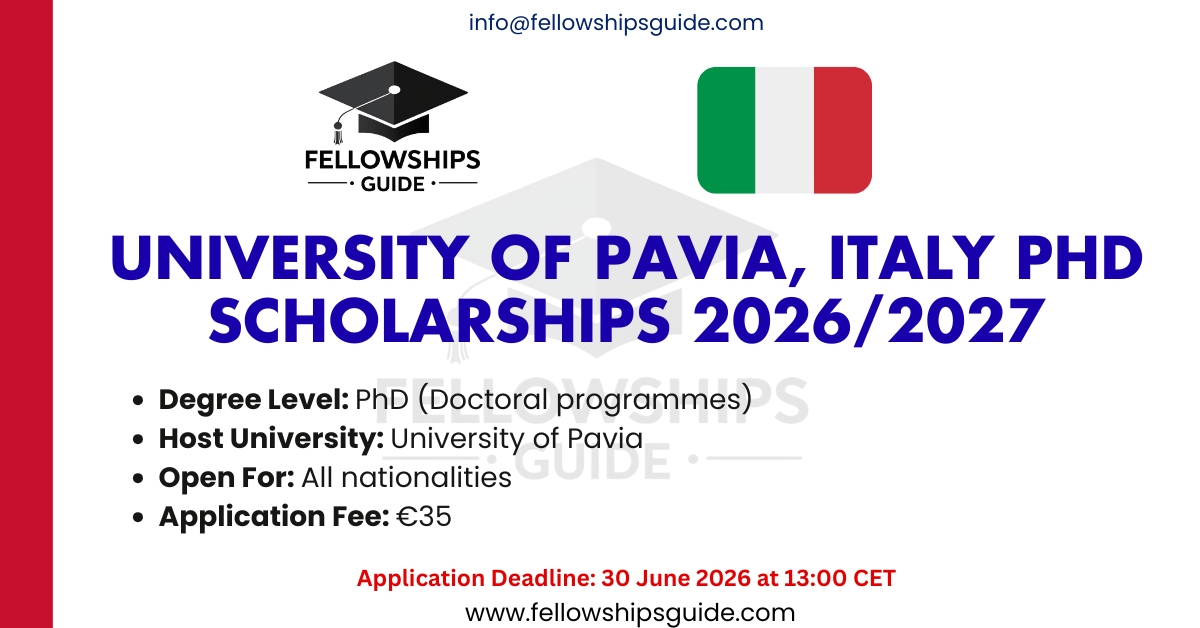 University of Pavia, Italy PhD Scholarships 2026/2027
