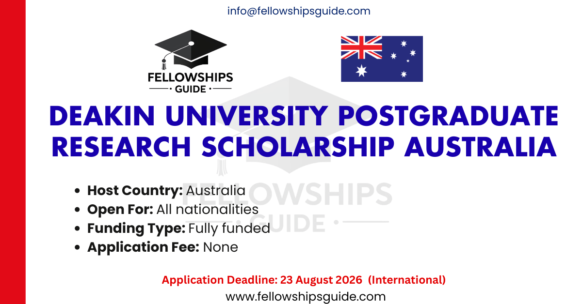 Deakin University Postgraduate Research Scholarship (DUPR) Australia